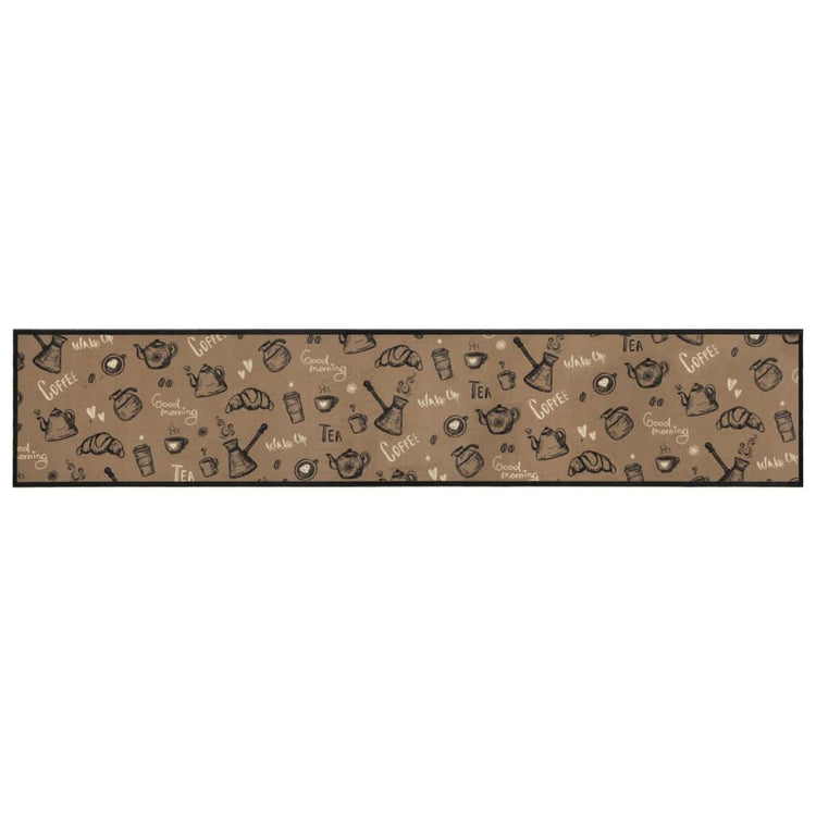 Vidaxl Küchenmatte Waschbarer Druck 60x300 cm Samtbraun