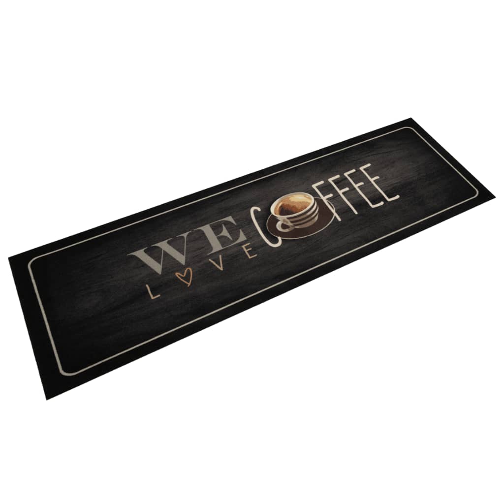 Vidaxl Küchenmatte Waschkaffee Text 45x150 cm Samt