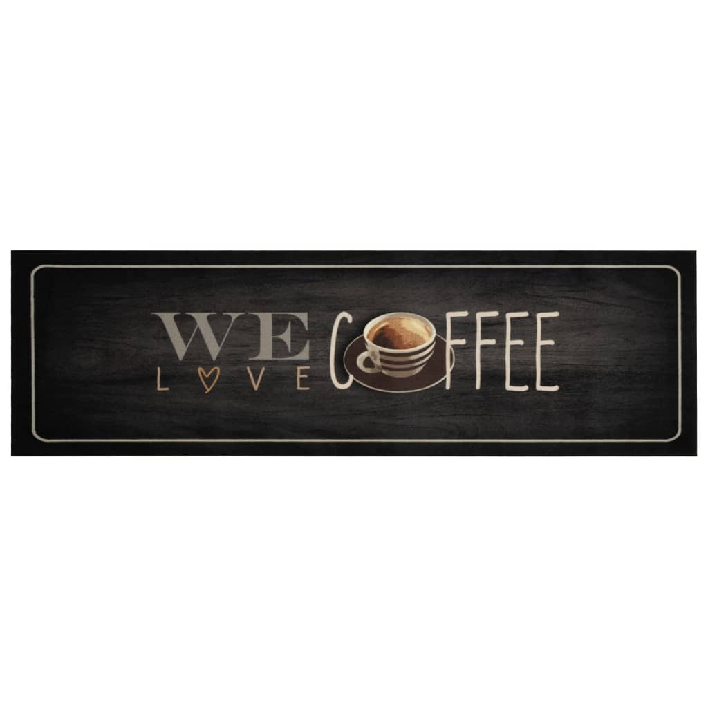 Vidaxl Küchenmatte Waschkaffee Text 45x150 cm Samt
