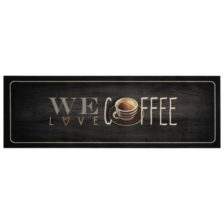 Vidaxl Küchenmatte Waschkaffee Text 60x180 cm Samt