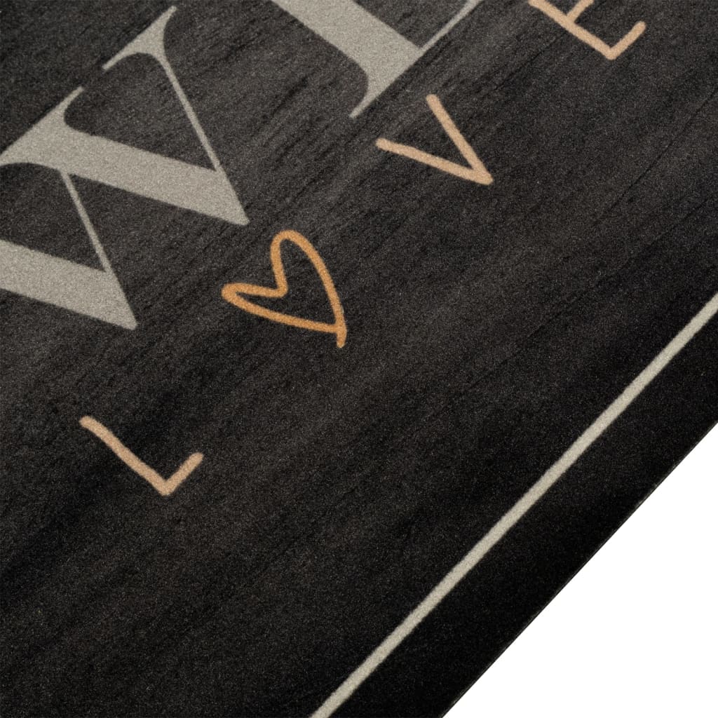 Vidaxl Küchenmatte Waschkaffee Text 60x180 cm Samt