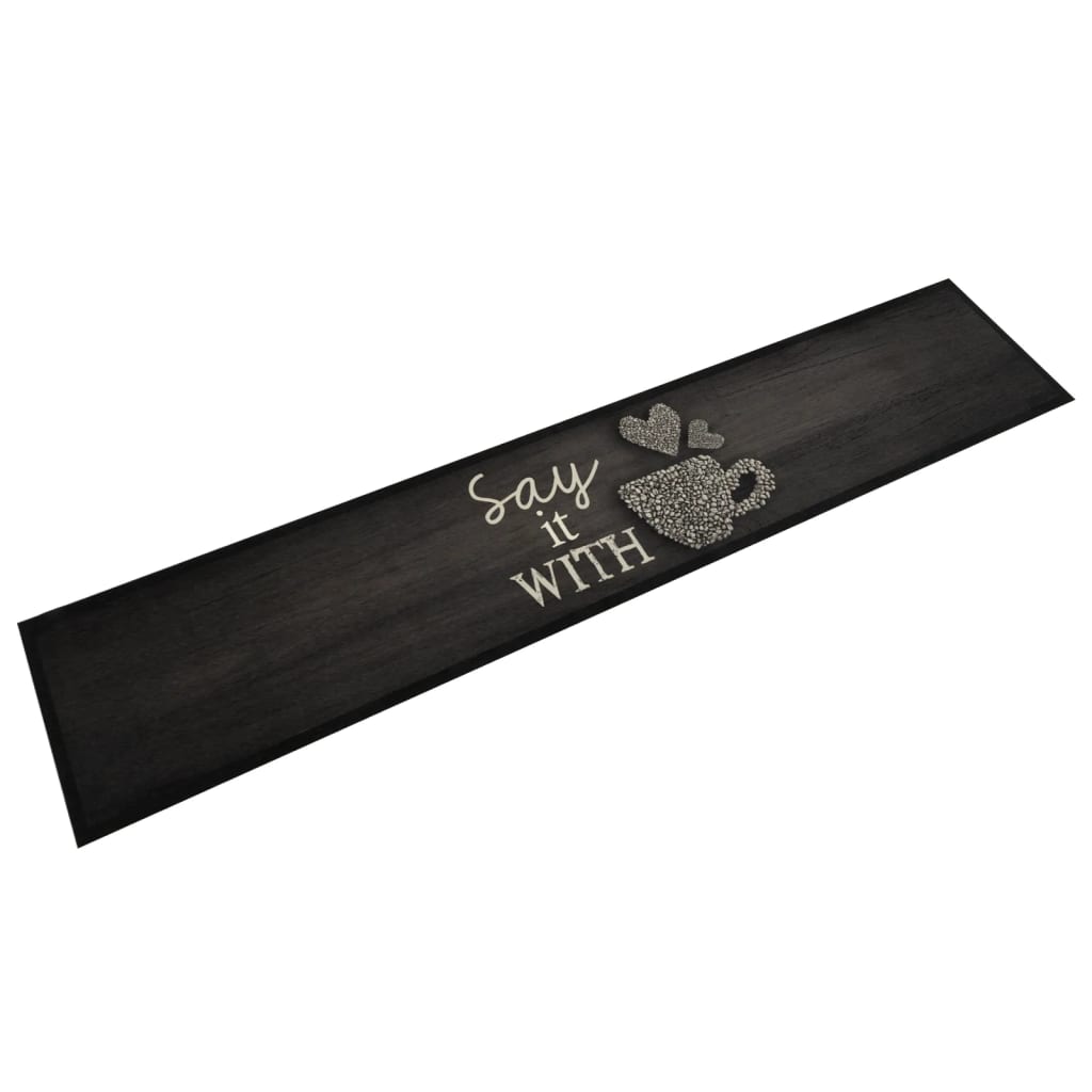 Vidaxl Küchenmatte Waschbasisbarer Druck 60x300 cm Samt Schwarz