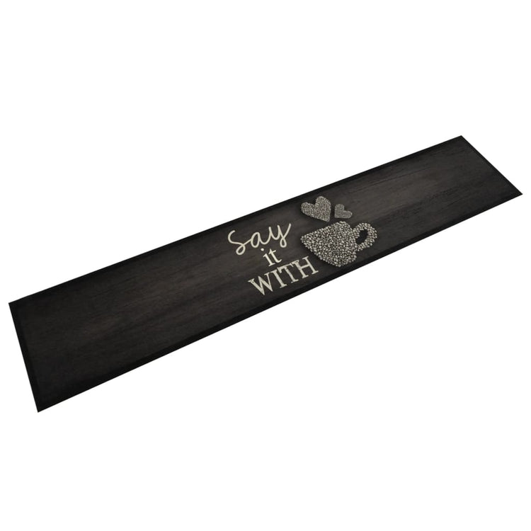 Vidaxl Küchenmatte Waschbasisbarer Druck 60x300 cm Samt Schwarz