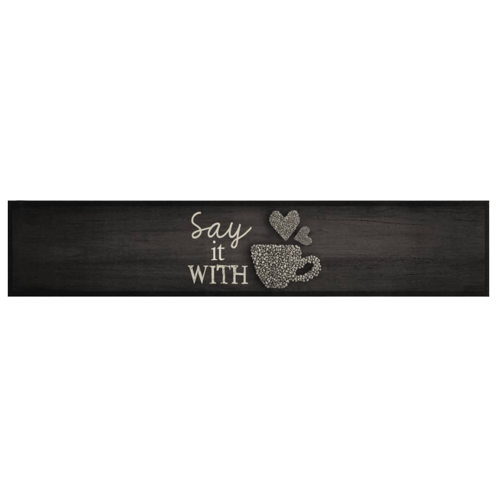 Vidaxl Küchenmatte Waschbasisbarer Druck 60x300 cm Samt Schwarz