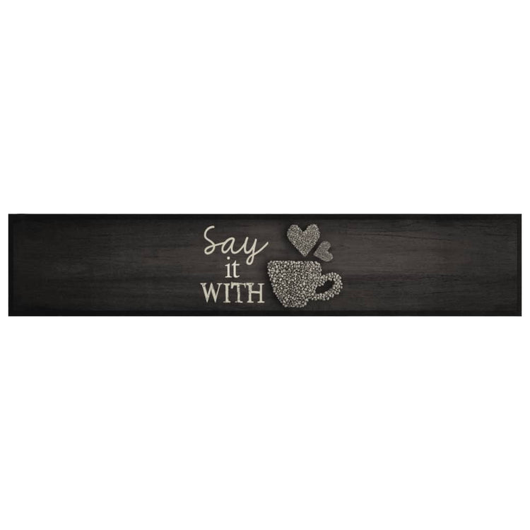 Vidaxl Küchenmatte Waschbasisbarer Druck 60x300 cm Samt Schwarz