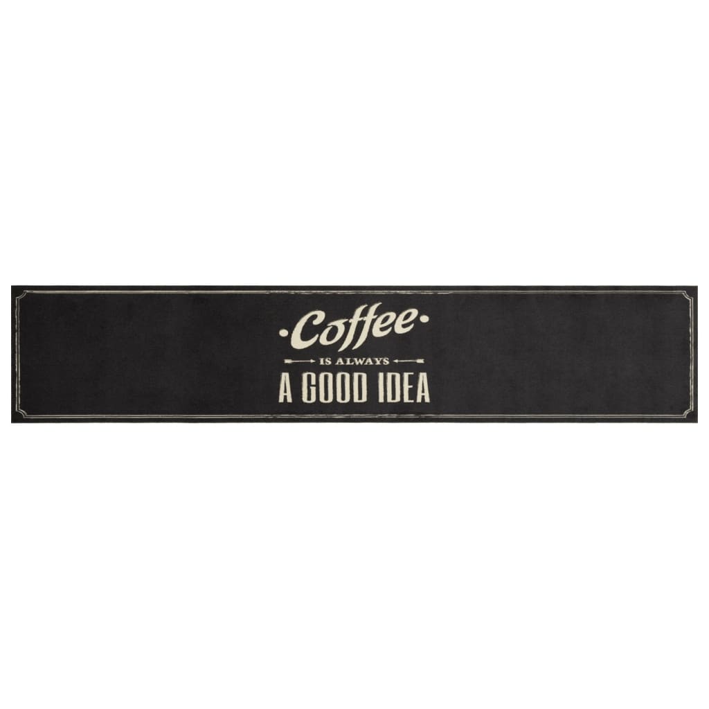 Vidaxx Küchenmatte waschbar Kaffeetext 60x300 cm Samt