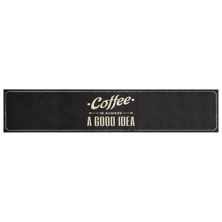 Vidaxx Küchenmatte waschbar Kaffeetext 60x300 cm Samt