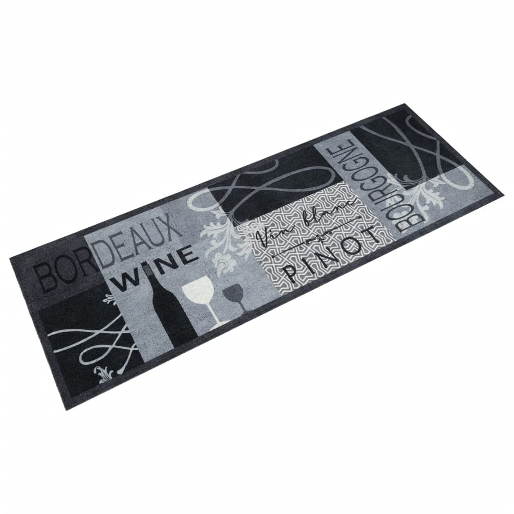 Vidaxl Küchenmatte Waschmaschinenabdruck 60x180 cm Samt Grau