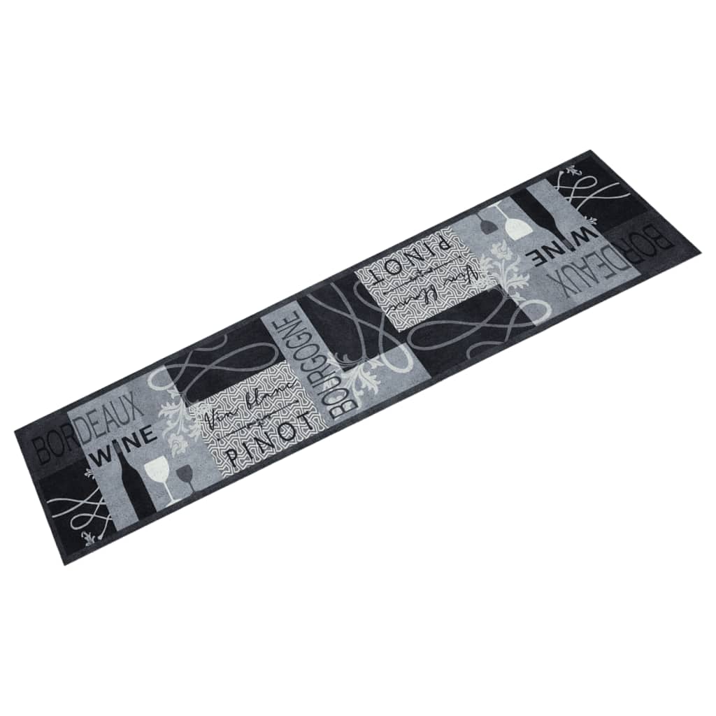 Vidaxl Küchenmatte Waschbarer Druck 60x300 cm Samt Grau
