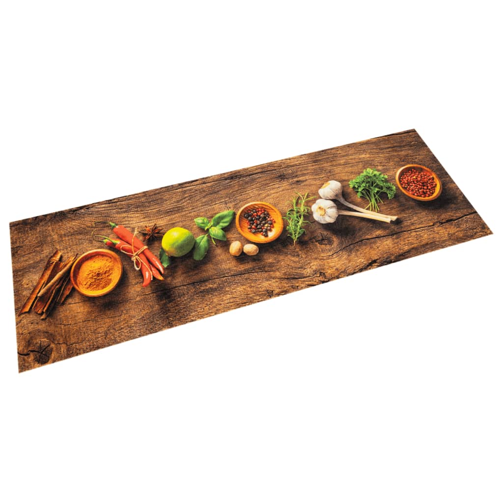 Vidaxl Küchenmatte Waschbarer Druck 45x150 cm Samt