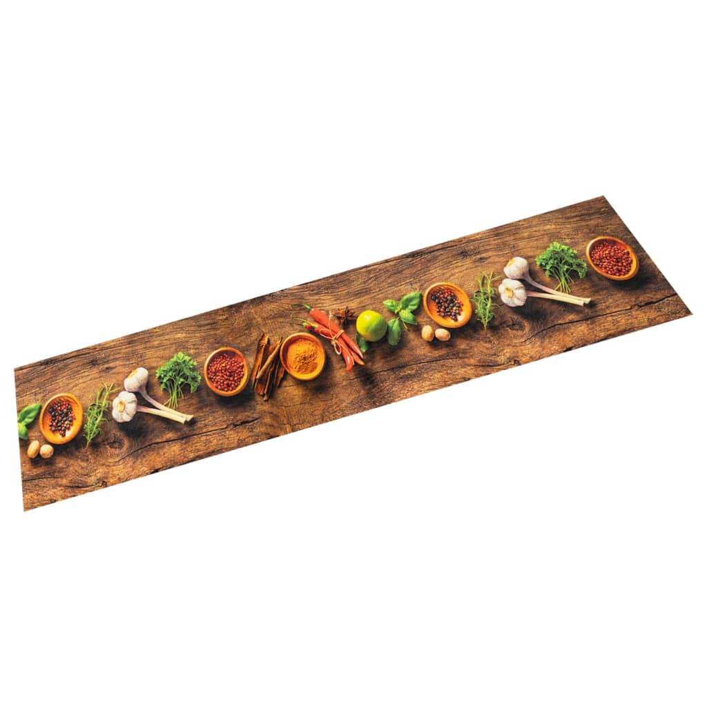 VIDAXL KITCHE MAT WASSENBLUSS DRUCK 60x180 cm Samt