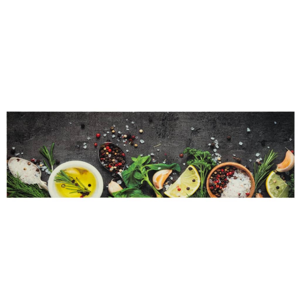 Vidaxl Küchenmatte Waschbarer Druck 45x150 cm Samt