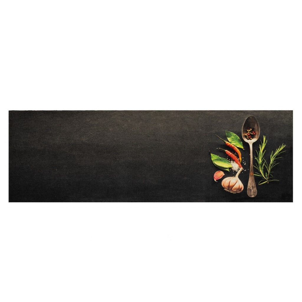 Vidaxx Küchenmatte waschbarer Kräuterdruck 60x180 cm Samt