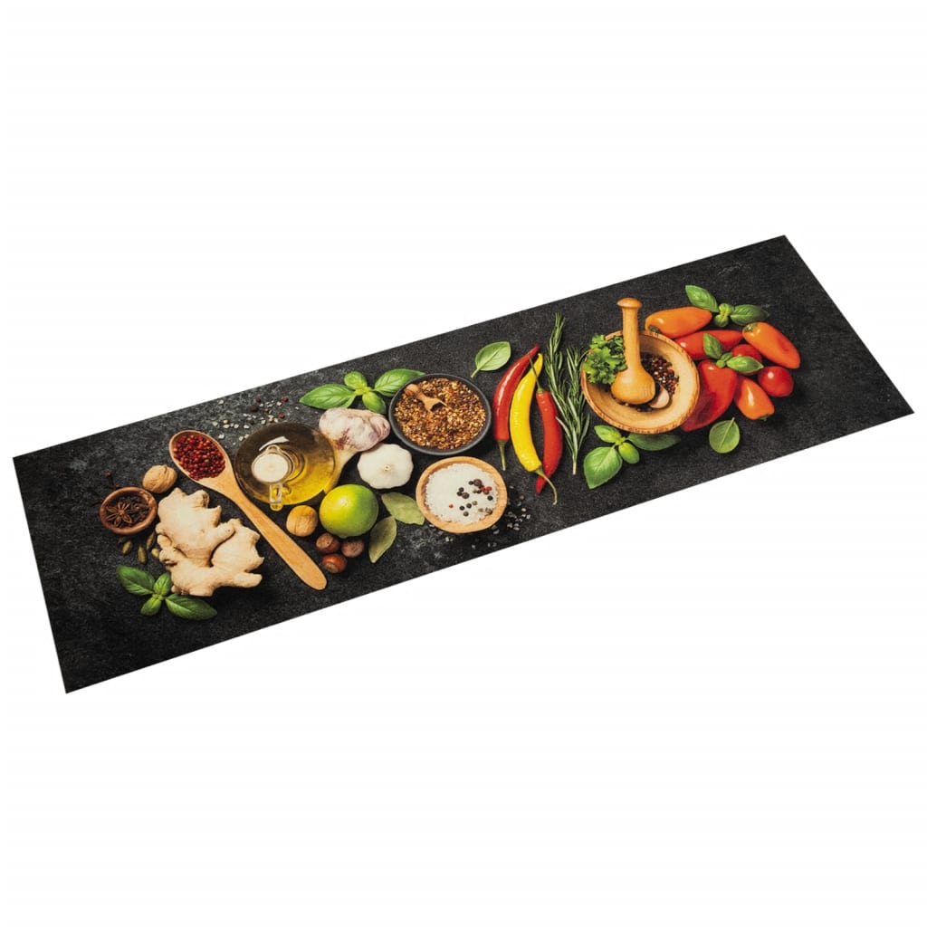 Vidaxl Küchenmatte Waschbarer Druck 45x150 cm Samt