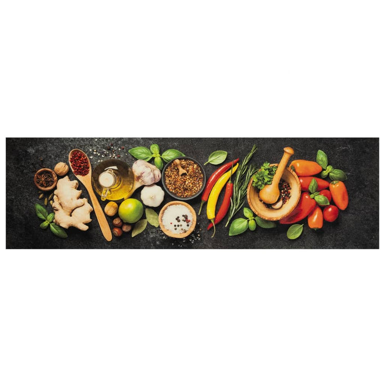 Vidaxl Küchenmatte Waschbarer Druck 45x150 cm Samt