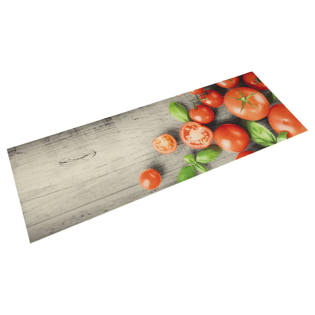 Vidaxl Küchenmatte Waschbarer Tomatendruck 45x150 cm Samt