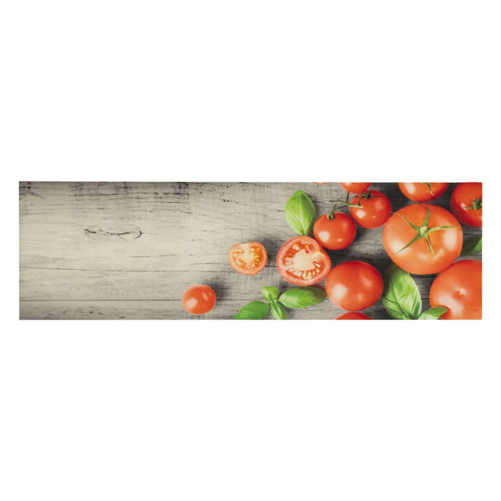 Vidaxl Küchenmatte Waschbarer Tomatendruck 45x150 cm Samt