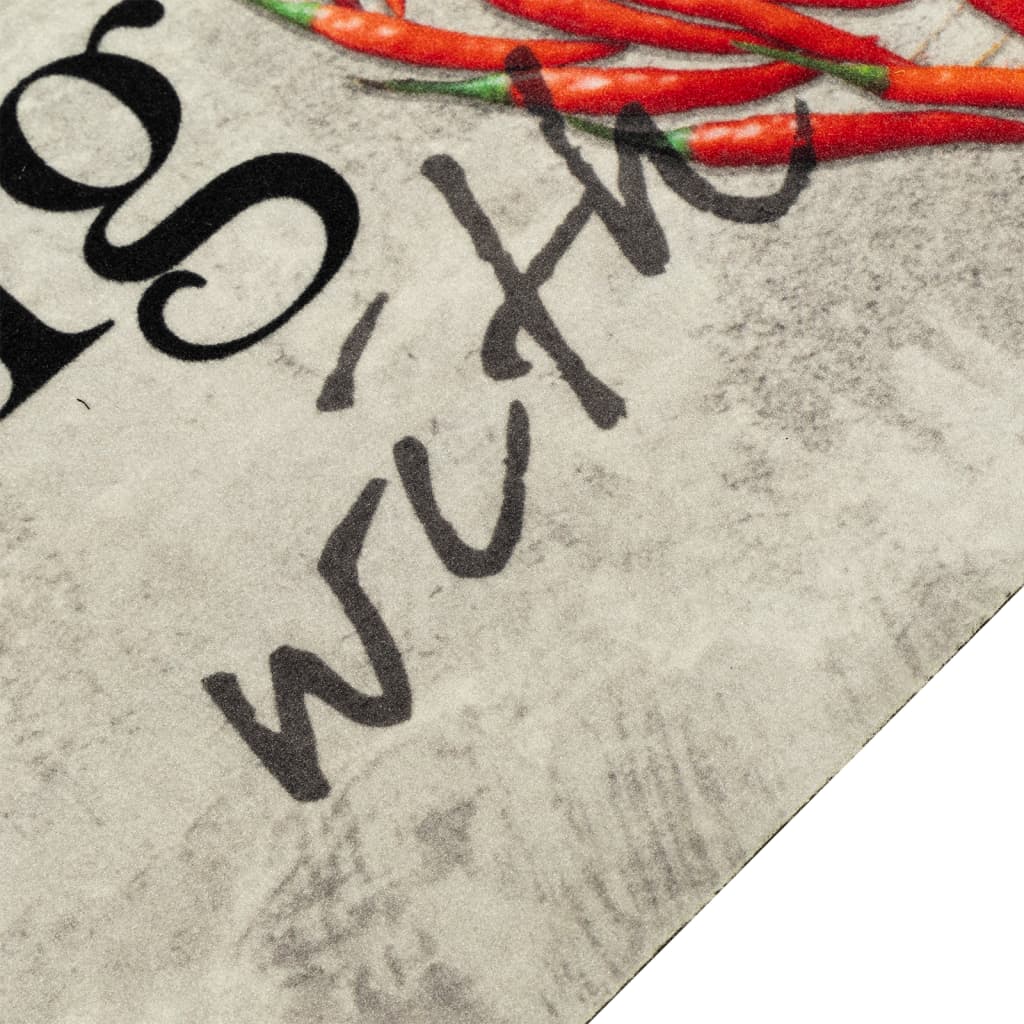 Vidaxl Küchenmatte Waschbarer Pfeffer Text 60x300 cm Samt