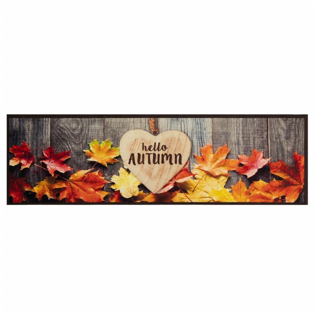 Vidaxl Küchenmatte Waschbarer Herbstabdruck 45x150 cm Samt