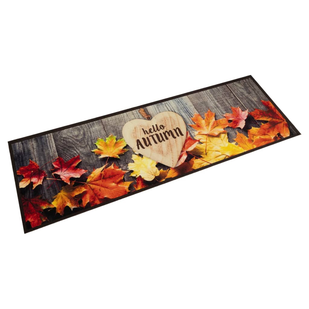 Vidaxl Küchenmatte Waschbarer Herbstabdruck 60x180 cm Samt