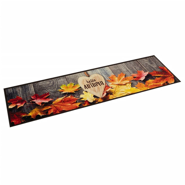 Vidaxl Küchenmatte Waschbarer Herbstabdruck 60x300 cm Samt