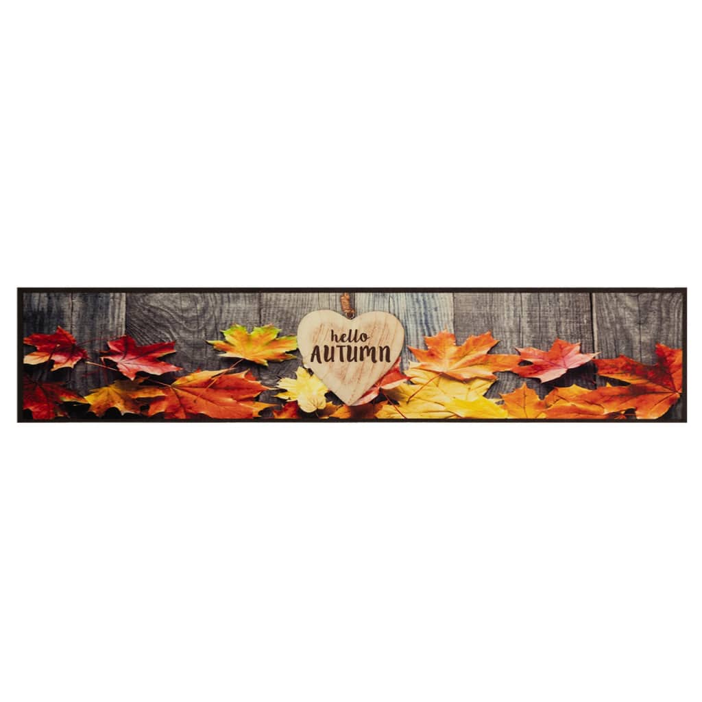 Vidaxl Küchenmatte Waschbarer Herbstabdruck 60x300 cm Samt