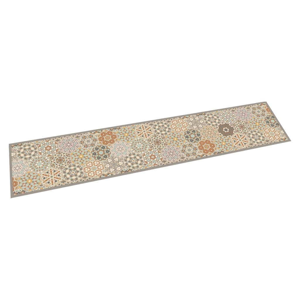 Vidaxl Küchenmatte waschbarer Hexagon Pastelldruck 60x300 cm Samt