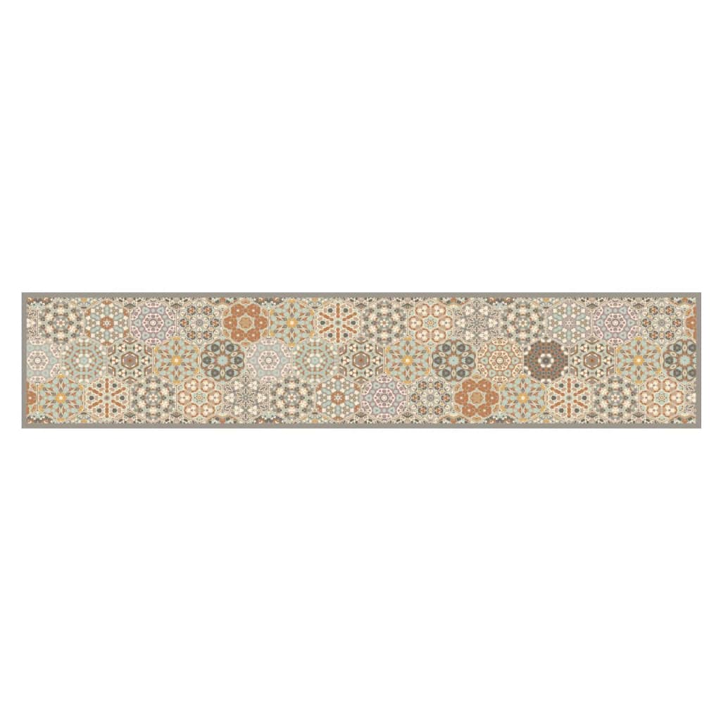 Vidaxl Küchenmatte waschbarer Hexagon Pastelldruck 60x300 cm Samt