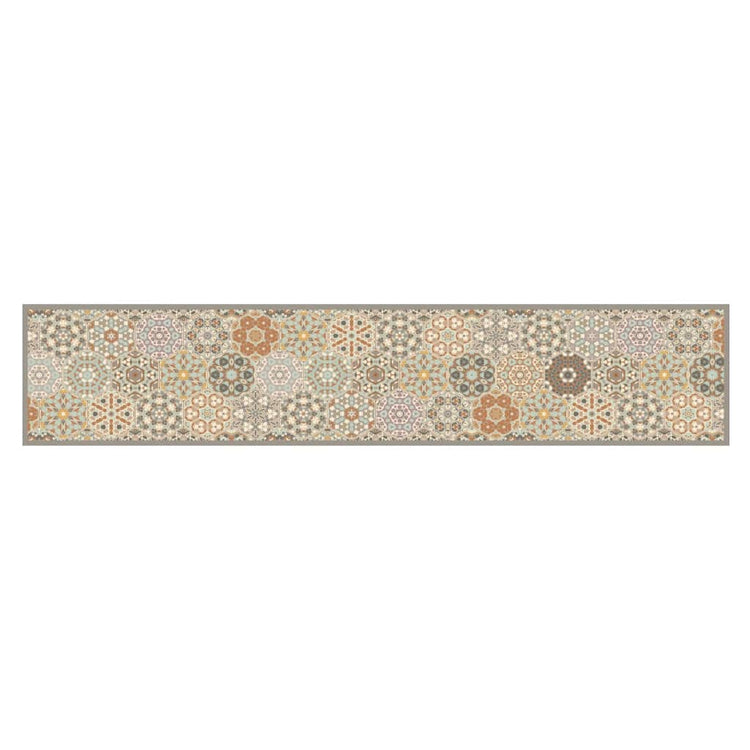 Vidaxl Küchenmatte waschbarer Hexagon Pastelldruck 60x300 cm Samt