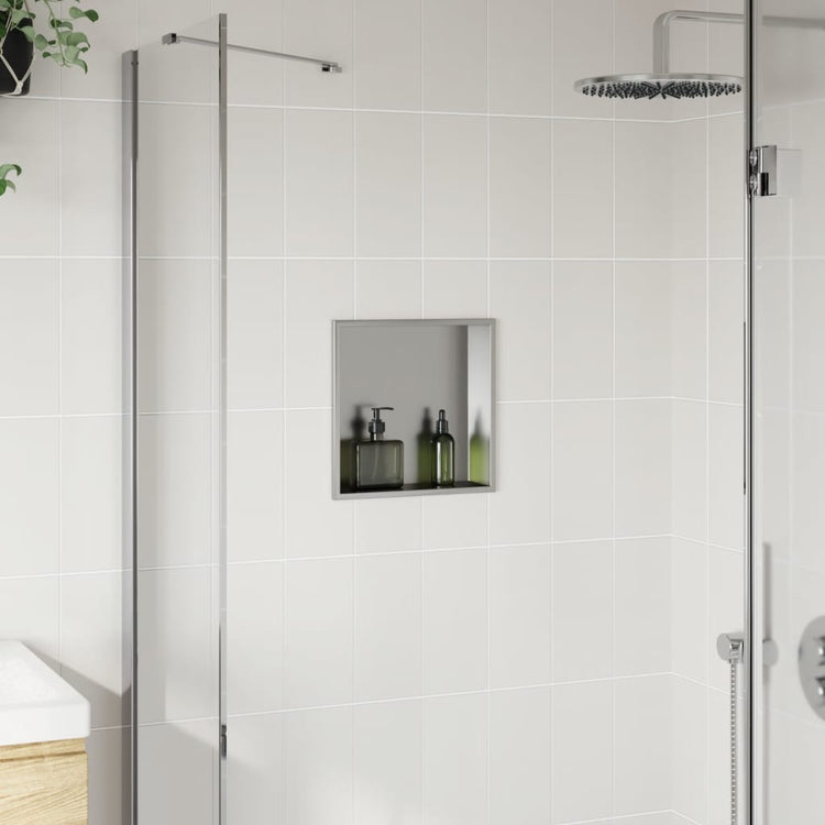 VIDAXL -Dusche 32x32x9 cm Edelstahl gebürstet Silber gefärbt