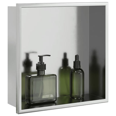 VIDAXL -Dusche 32x32x9 cm Edelstahl gebürstet Silber gefärbt