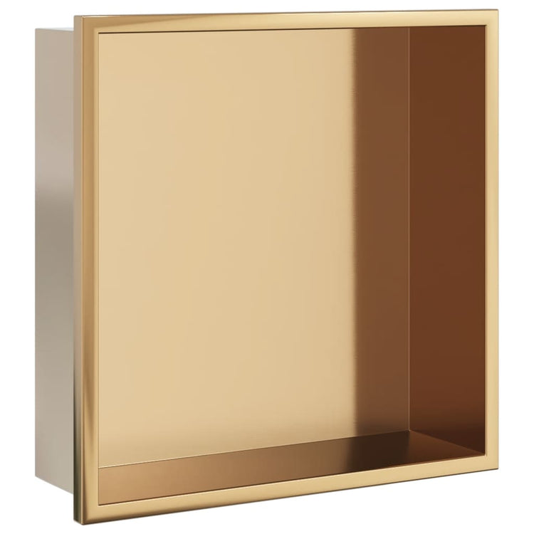 Vidaxx Duschnische 32x32x9 cm aus gebürstetem goldfarbenem Edelstahl