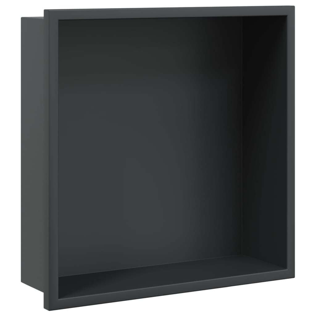 VIDAXL -Dusche 32x32x9 cm Edelstahl mattschwarz