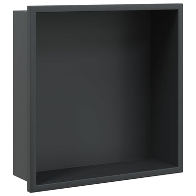 VIDAXL -Dusche 32x32x9 cm Edelstahl mattschwarz