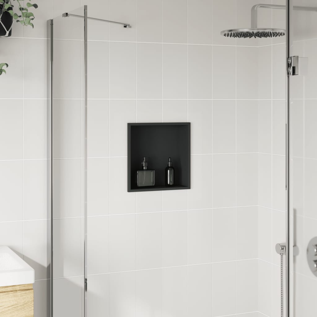 VIDAXL -Dusche 32x32x9 cm Edelstahl mattschwarz