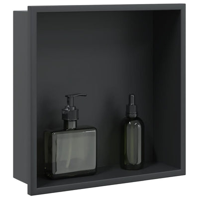 VIDAXL -Dusche 32x32x9 cm Edelstahl mattschwarz