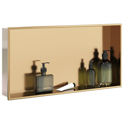 Vidaxx Duschnische 62x32x9 cm aus gebürstetem goldfarbenem Edelstahl