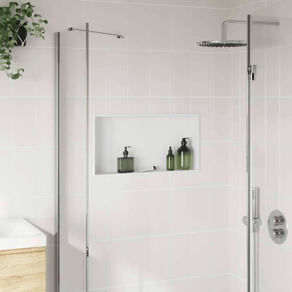 Vidaxx Duschnische 62x32x9 cm Edelstahl mattweiß