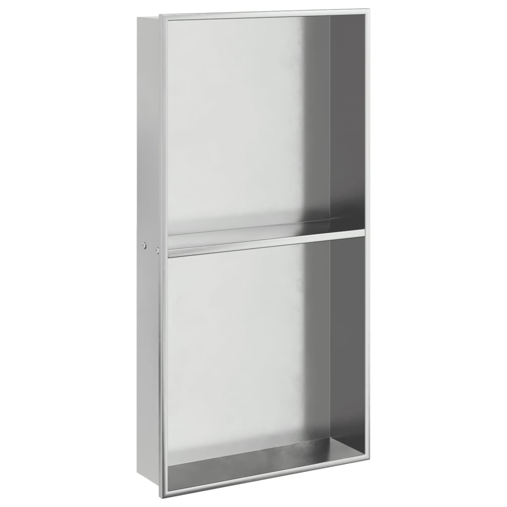 VIDAXL -Dusche 32x62x9 cm Edelstahl gebürstet Silber gefärbt