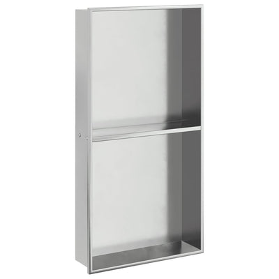 VIDAXL -Dusche 32x62x9 cm Edelstahl gebürstet Silber gefärbt