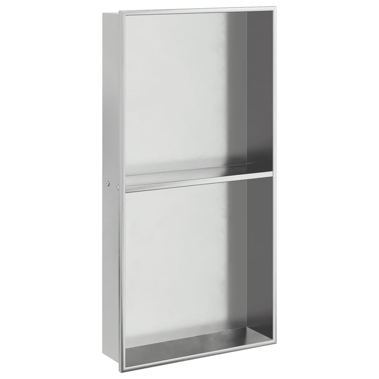 VIDAXL -Dusche 32x62x9 cm Edelstahl gebürstet Silber gefärbt