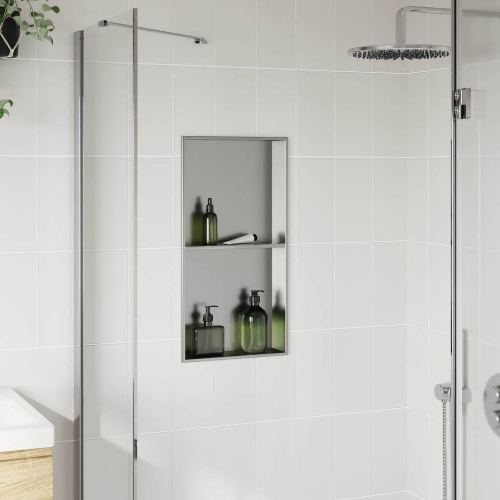 VIDAXL -Dusche 32x62x9 cm Edelstahl gebürstet Silber gefärbt