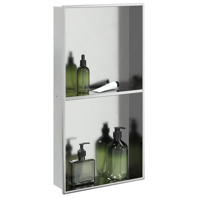 VIDAXL -Dusche 32x62x9 cm Edelstahl gebürstet Silber gefärbt