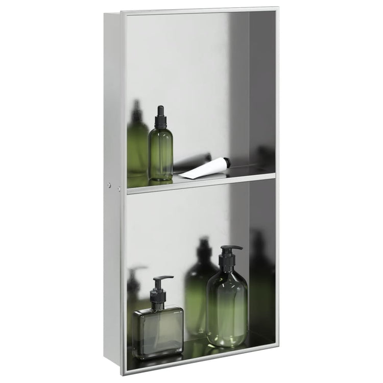 VIDAXL -Dusche 32x62x9 cm Edelstahl gebürstet Silber gefärbt