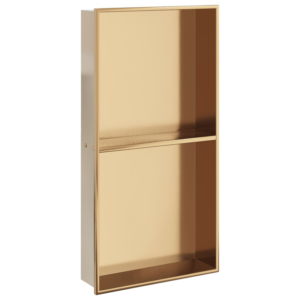 Vidaxx Duschnische 32x62x9 cm aus gebürstetem goldfarbenem Edelstahl