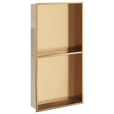 Vidaxx Duschnische 32x62x9 cm aus gebürstetem goldfarbenem Edelstahl