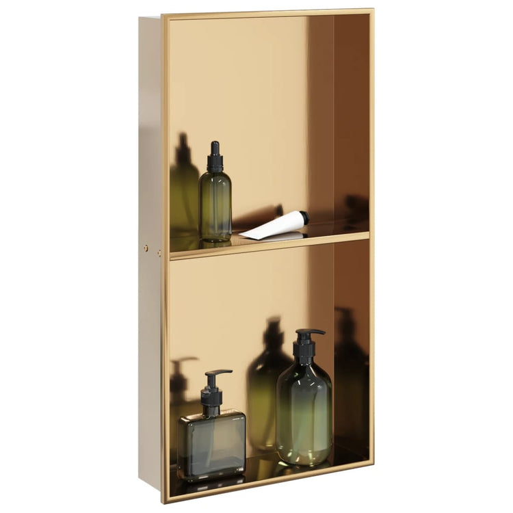 Vidaxx Duschnische 32x62x9 cm aus gebürstetem goldfarbenem Edelstahl