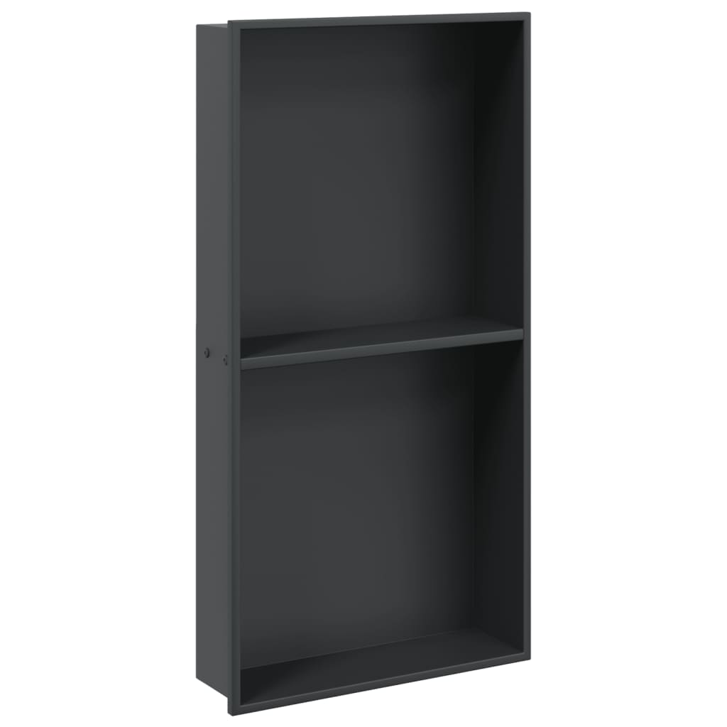 VIDAXL -Dusche 32x62x9 cm Edelstahl mattschwarz