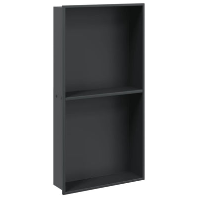 VIDAXL -Dusche 32x62x9 cm Edelstahl mattschwarz