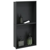VIDAXL -Dusche 32x62x9 cm Edelstahl mattschwarz - afbeelding 1
